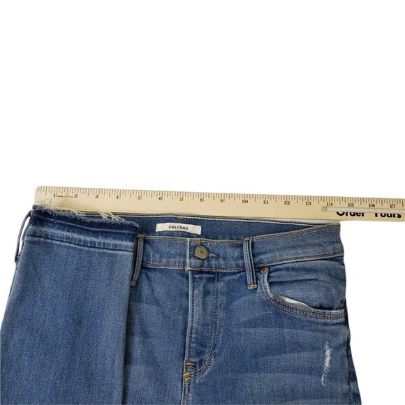 GRLFRND Jeans‎ 28 Blue Skinny Candice Mid Rise Distressed Raw Hem Stretch - Picture 9 of 11